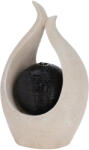 Koopman Fântână decorativă cu LED Koopman, ceramică crem cu sferă neagră, 25x40 cm