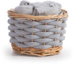Nef Nef Homeware Set prosoape baie gri, 5 piese, 30x30 cm, 100% bumbac, Nef-Nef Borra, în coș împletit Prosop