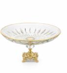 Efegil Fructieră din sticlă cu picior 29 cm, transparent-auriu, Efegil Luxury Castron