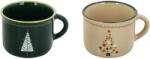Tognana Set 2 cești espresso Christmas Trees verde și bej, 100 ml, Tognana