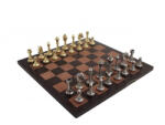 Italfama Set șah Italfama Chess Set N°301, piese metal, tablă piele 38x38 cm