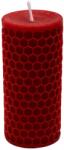 Luxodor Lumânare decorativă cilindrică din ceară de albine, Beeswax Honeycomb, Luxodor, 7x15 cm, roșu