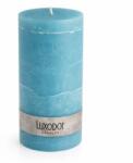 Luxodor Lumânare decorativă cilindrică din parafină Rustic, Luxodor, 7x20 cm, albastru deschis