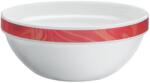 Bormioli Rocco Bol servire masă din sticlă opal 17 cm, alb cu decor roșu, Bormioli Rocco Natura Rosso Careware Castron