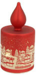 Andrea Fontebasso Lumânare decorativă LED cu decor de Crăciun, Andrea Fontebasso Cortina, sticlă roșie, H14 cm
