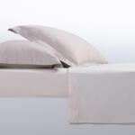 Nef Nef Homeware Cearceaf pat Queen Size 160x200 cm bumbac satinat Nef-Nef Elements ecru