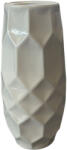 Global Store Vază decorativă din ceramică Global Store, model geometric fațetat, alb