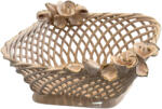 Global Store Bomboniera din ceramică ajurată cu flori aplicate, crem, Global Store Aurora Castron