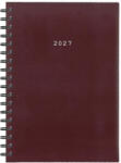 Next Agendă Zilnică Basic A4 2027 Burgundă De Piele Spirală 21x29cm Cu Personalizare (02065-04-27)