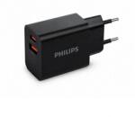 Philips DLP4325AB/12 ÎNCĂRCĂTOR DE REȚEA cu 1 port USB-C / PD 20 W / și 1 port USB-A / QC 18 W / (DLP4325AB/12)