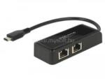 Delock Adapter SuperSpeed USB (USB 3.1 Gen 1) USB Type-C csatlakozódugóval > 2 x Gigabit LAN 10/100 (DL63927) (DL63927)