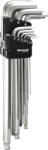  DRAKKAR extra hosszú imbusz- és Torx L-kulcskészlet, 1, 5-10 mm/T10-T50, 18 db (68442) (SOD-68442)