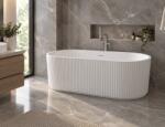 Ebaie Cada freestanding Riza, 170 cm, riflată (RIZ-170-RF)