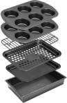 NutriChef Set de Tavi de Copt NutriChef 6 Piese, Antiaderente, din Otel Carbon, pentru Cuptoare Mici (49518277)