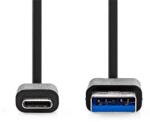Nedis CCGW61600BK10 USB 3.2 Gen 1, USB-A dugó - USB-C (USB C) dugó kábel, 60W, 1m (CCGW61600BK10)
