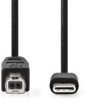 Nedis CCGL60650BK10 USB-C dugó - USB- B dugó (USB C - USB B) kábel, 480 Mbps, 1m (CCGL60650BK10)