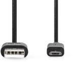 Nedis USB kábel CCGL60501BK10, USB 2.0 USB-A dugó USB Micro-B dugó 7, 5 W 480 Mbps Nik. 1, 00 m Kerek PVC Fekete (CCGL60501BK10)