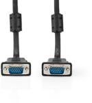 Nedis CCGL59000BK50, VGA kábel, VGA dugó Nikkelezett Maximális felbontás: 1280x768, hossz: 5m (CCGL59000BK50)