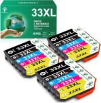 TYPEC Set 15 Cartușe de Cerneală Compatibile Epson 33XL GREENSKY (3x Negru, 3x Photo Black, 3x Cyan, 3x Magenta, 3x Galben), Cip Inteligent Actualizat, Capacitate Mare High Yield, pentru Epson Expression Pr