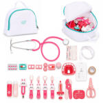 ECOTOYS Játék orvosi szett, ECOTOYS HM328789, készlet gyerekeknek, 26 db, fa, orvosi táskával, készségfejlesztő szerepjáték, 3 éves kortól, éles élek nélkül (TF5319)