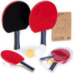 MULTISTORE Pingpong készlet, Multistore AL-304, 2 ütő + 3 labda, ergonomikus markolat, csúszásgátló bevonat, műanyag tok, fa és gumi, labdaátmérő 4 cm, kezdőknek és haladóknak (TF4993)