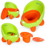 ECOTOYS Gyerek bili, ECOTOYS PP112, zöld, kivehető betéttel, csúszásgátló lábakkal, fedéllel, ergonomikus háttámlával, tartós műanyag (TF3797)