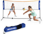 MOVEPRO Röplabda és tollaslabda háló és állvány szett, MOVEPRO MXW170408, 305 x 140 cm, állítható magasságú, fém oszlopok, hordtáskával (TF5280)