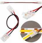 Masterled Kétoldalas, vezetékes, pattintós csatlakozó COB LED szalaghoz, 8mm Masterled (LVTAKCT0086)