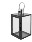 Altom Design Fekete műanyag lámpás ezüst füllel - 23x12x12 cm (IMO-ALT-1704001268-324302)