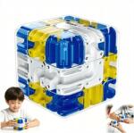 MAZE Logikai kocka gyerekeknek labirintussal és fém golyóval Cube Maze 3D játék