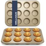 Wellhaus Muffin Sütőforma 12 Muffinhoz Nonstick Acél Tepsi Wellhaus (FORMA DO PIECZENIA MUFFINEK 12 GOLD)