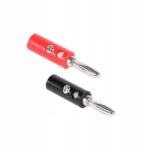 Cabletech Banándugó aljzattal fekete-piros 2 db (AZH-106)