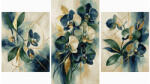 iPicasso Set 3 picturi pe numere, cu sasiu, Orhideele din Kinabalu - culori metalizate, 70x120 cm (GP3M4070005)