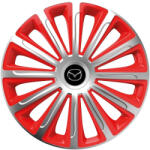 AutoHelix MSA Set 4 capace roti 16 inchi (R16) compatibile MAZDA, Model Trend Argintiu-Rosu (TRDAR33)