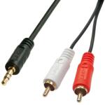 Lindy 35680 audio kábel 1 M 3.5mm 2 x RCA Fekete (35680)