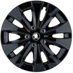 AutoHelix MSA Set 4 capace roti 15 inchi (R15) compatibile SKODA, Model Storm Negru (STORMN59)
