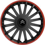 AutoHelix MSA Set 4 capace roti 14 inchi (R14) compatibile CITROEN, Model Kristal Negru-Rosu (KRNR13)