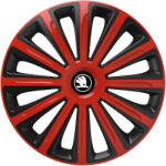 AutoHelix MSA Set 4 capace roti 14 inchi (R14) compatibile SKODA, Model Trend Rosu-Negru (TrdRos58)