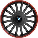 AutoHelix MSA Set 4 capace roti 16 inchi (R16) compatibile BMW, Model Kristal Negru-Rosu (KRNR9)