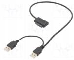Gembird A-USATA-01 Usb-sata adapter; Sata dugó, Usb A dugó x2; 0, 5m (A-USATA-01)