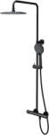Cersanit Virgo set de duș perete cu termostat cu duș de ploaie negru S522-098 (S522098)