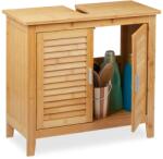 Relaxdays Dulap pentru baie Relaxdays din bambus, 60x67x30 cm, cu 2 usi (47055873)