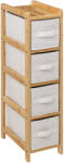  Dulap 5Five Tidy Box cu 5 rafturi, carton presat si bambus, 33x19x78 cm, bej (JJ-174903) Garderoba