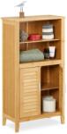 Relaxdays Dulap pentru baie din bambus Relaxdays, 92 x 50 x 25 cm, cu usi lamelare (4663943)