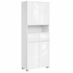 Brius Dulap inalt de baie cu 2 dulapuri inchise, 2 sertare si compartiment deschis pentru organizarea prosoapelor si cosmeticelor, rafturi reglabile (EZ-BBC563W01V1)