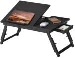 SONGMICS Bambusz MDF Laptopasztal Ágyhoz, Magasságállítható, 55 x 34, 9 cm