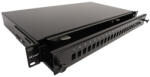 KELine optikai patch panel kihúzható, 1U, 24xSC, LC duplex, LSH(E2000) toldó számára (RAB-FO-X47-SL) - prodots