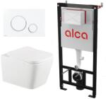 Anahita Construction Set vas WC suspendat Rivera alb, cu capac Soft Close, rezervor incastrat Alcadrain AM101/1120 si clapeta M671, Anahita (WC701m671)