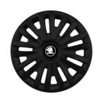 AutoHelix MSA Set 4 capace roti potrivite jantelor de 15 inch (R15) compatibile SKODA NOU, Model - 313 Black (M313BLNL5)