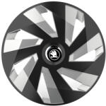 AutoHelix MSA Set 4 Capace Roti, potrivite jantelor de R15, pentru Skoda Nou, model vector black and silver (VECTBLANSINL5)
